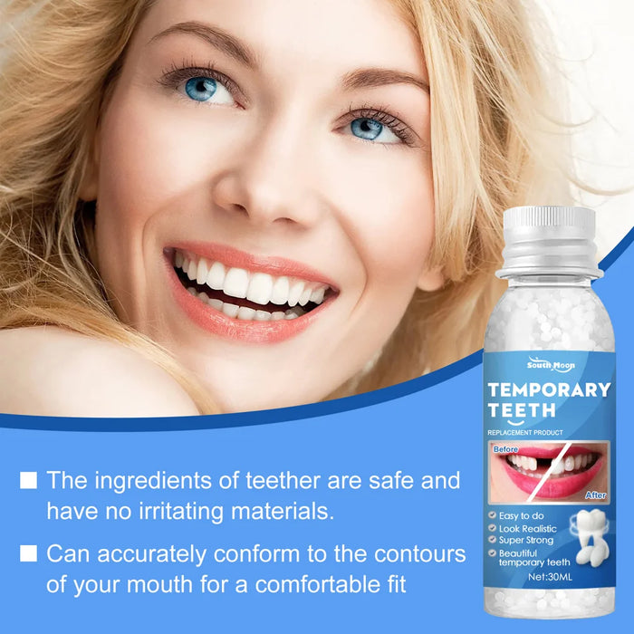 SOUTH MOON 30ml Temporary Teeth Replacement Filling Kit Moldable False Teeth Beads for Missing, Cracked DIY Denture - 6
