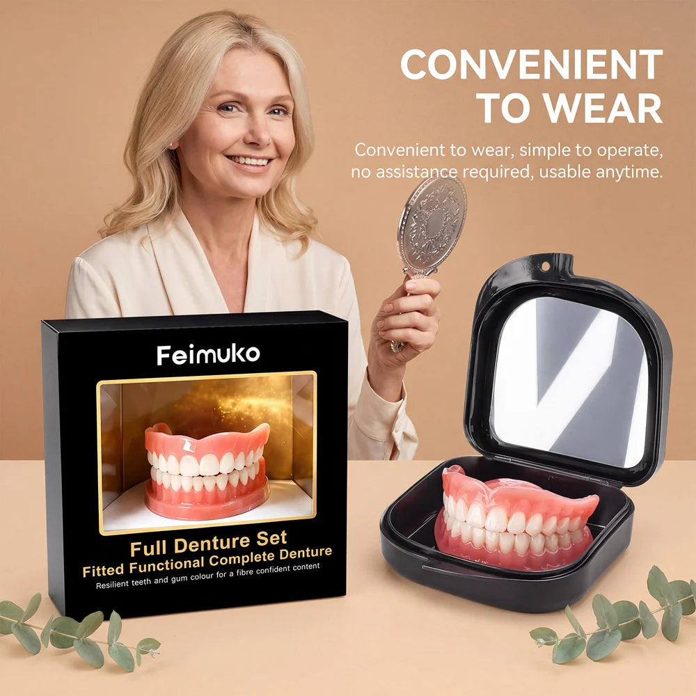 FEIMUKO Dental Veneers Set Snap-On False Teeth for Gap Filling Smile Enhancement - 6