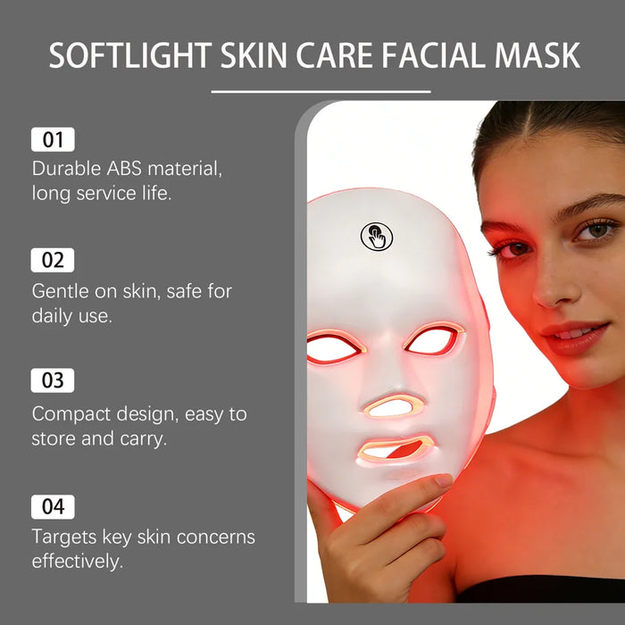 XORITA Multi-color LED Light Therapy Face Mask Beauty Treatment Portable Wireless Skin Care Device - 1 Piece - 6