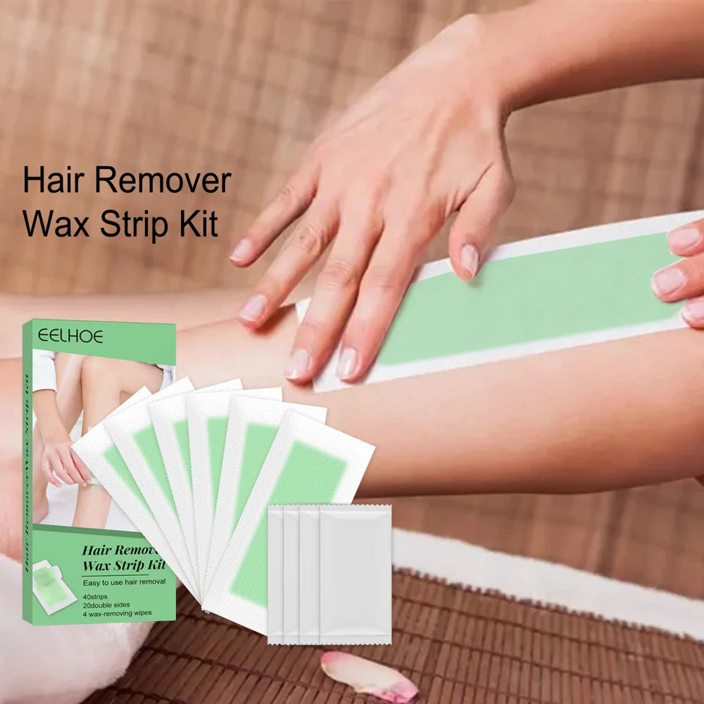 EELHOE 1 Set Hair Removal Wax Strips Kit Natural Hair Remover for Face, Eyebrow, Arms, Legs, Underarm, and Bikini - 2