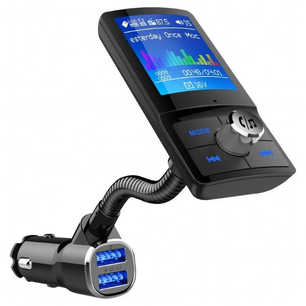 BC43 Car Bluetooth-compatible FM Transmitter MP3 Player QC3.0 USB Charger with LCD Display Screen - 1