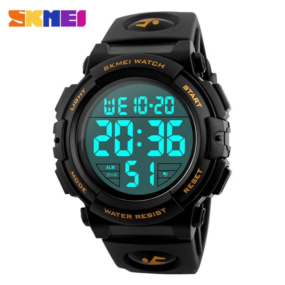 SKMEI Fashion Sports Watch 50m Waterproof Casual Watch with EL Light - Black / Gold - 2