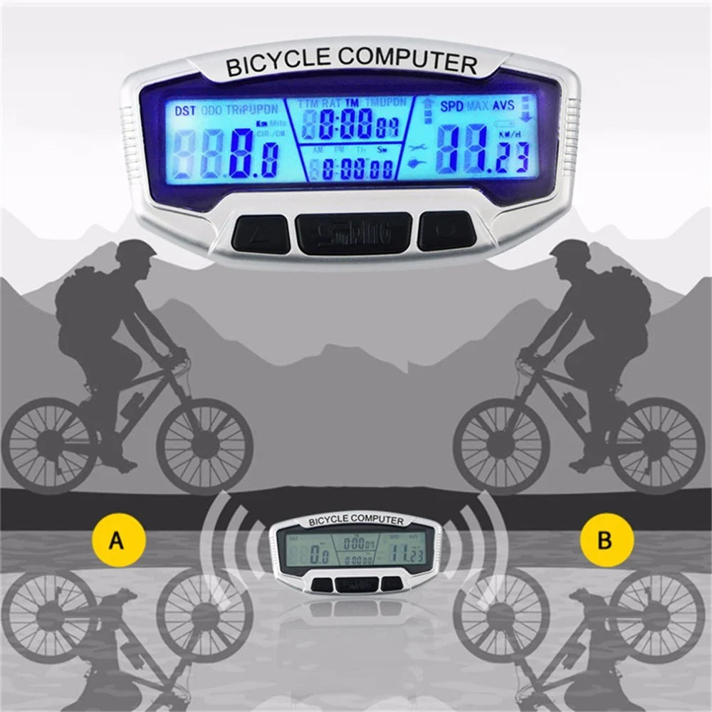 SUNDING SD-558A Wired Waterproof LCD Bicycle Bike Computer Odometer - 1