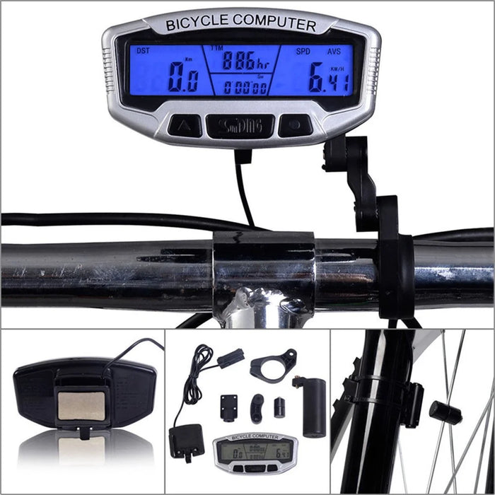 SUNDING SD-558A Wired Waterproof LCD Bicycle Bike Computer Odometer - 2