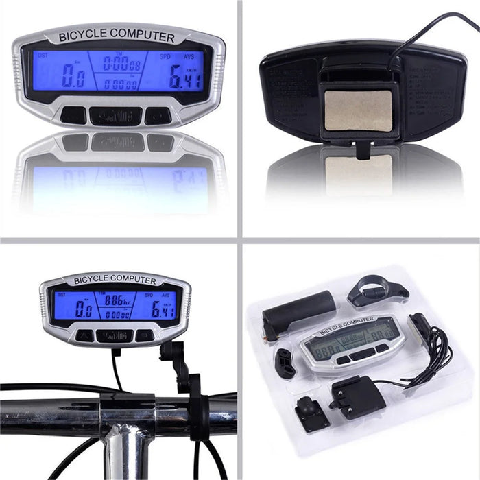 SUNDING SD-558A Wired Waterproof LCD Bicycle Bike Computer Odometer - 3