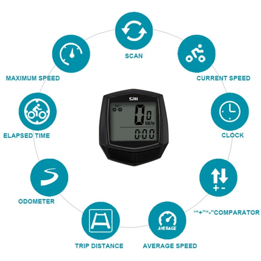 SUNDING SD-581 Bike Wired Stopwatch Bicycle Multi-function Computer Speedometer - 5