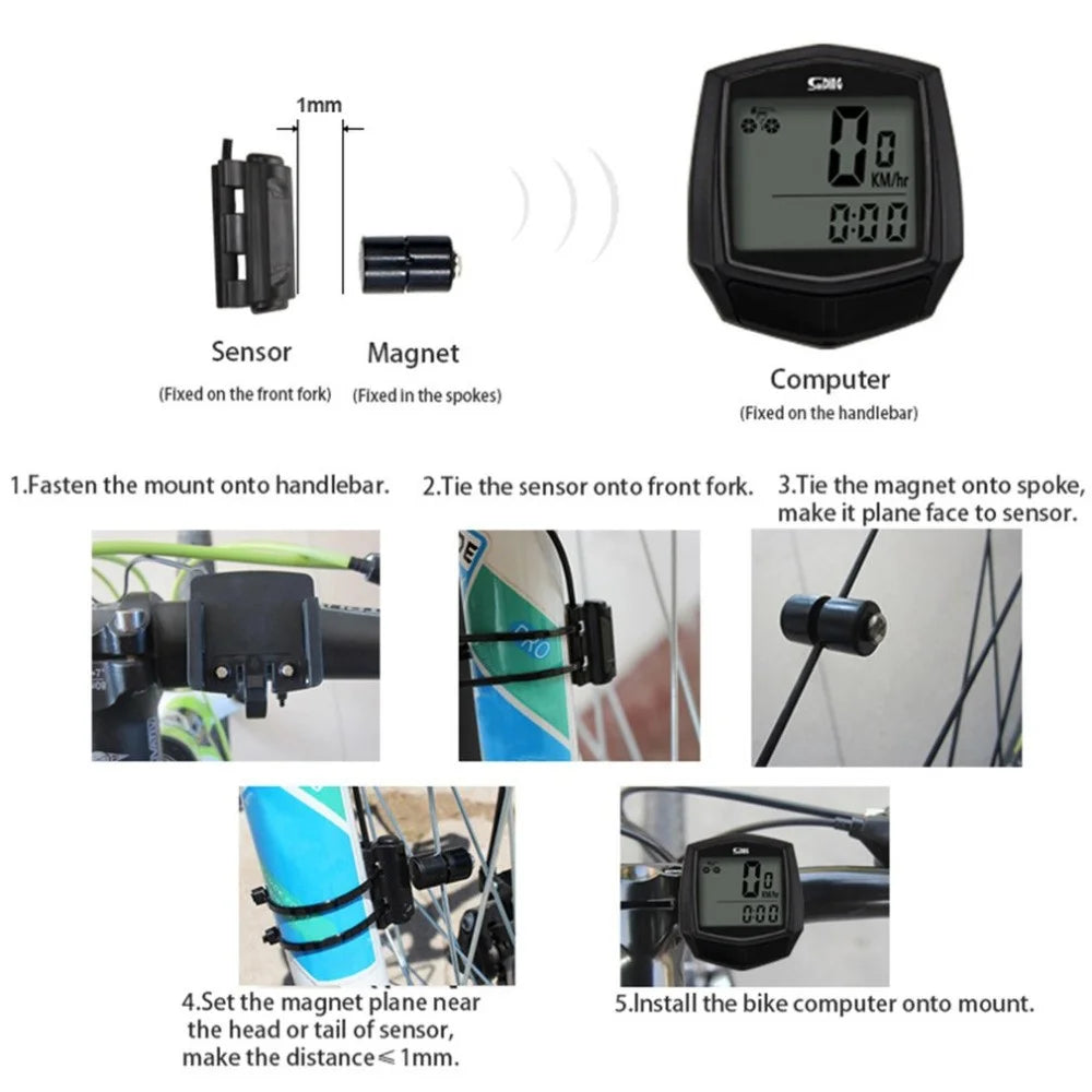 SUNDING SD-581 Bike Wired Stopwatch Bicycle Multi-function Computer Speedometer - 7
