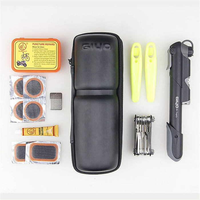 Portable Bicycle Tire Repair Tool Kits Bag Multifunction Cycling Bike Tools Set PT-09 Large - 2
