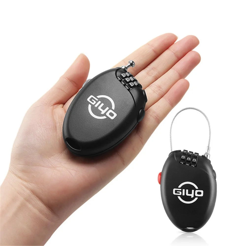 GIYO Multi-function Mini Cable Bicycle Lock Anti Theft Code Helmet Lock - 1
