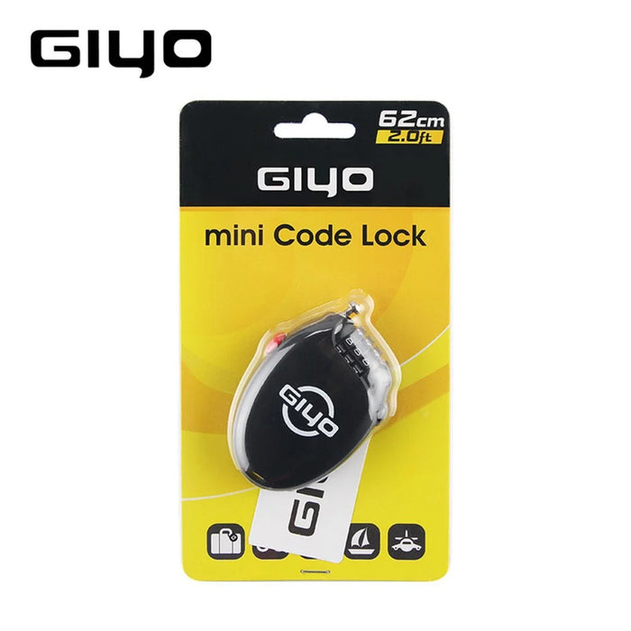 GIYO Multi-function Mini Cable Bicycle Lock Anti Theft Code Helmet Lock - 5