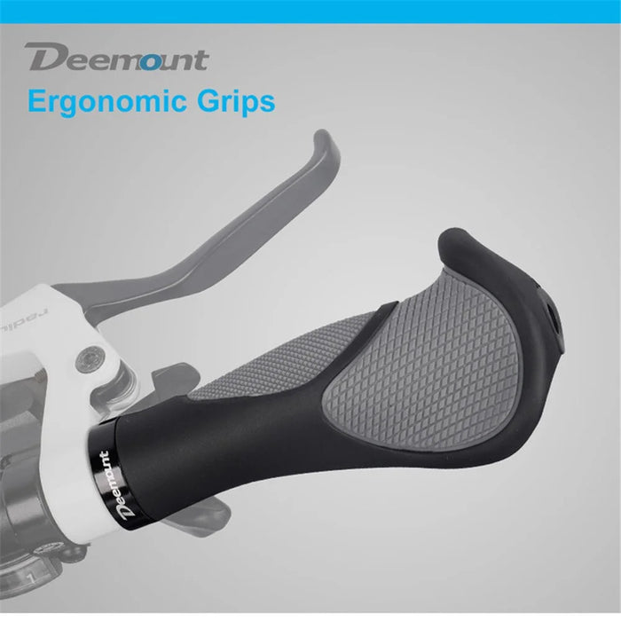 DEEMOUNT Ergonomic Bicycle Grips Handlebar Non-slip Rubber Hand Rest Shock Absorption Bar End - 7