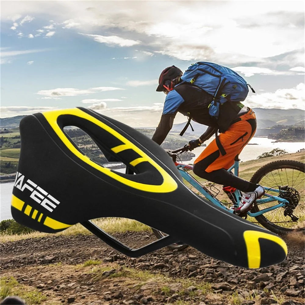 YAFEE YF-1064 Bike Cycling Seat Bicycle Saddle with Soft Cushion - Yellow - 1