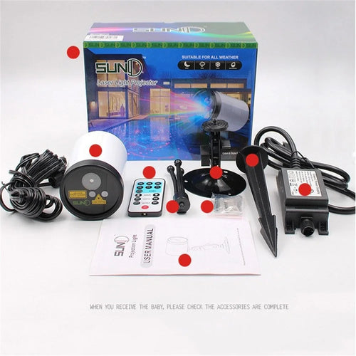 IP65 Waterproof Christmas Laser Projector Light for Christmas Parties and Garden Decoration - New Version / US Plug - 1