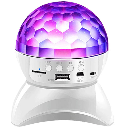 Mini Wireless Bluetooth-compatible Speaker with Color Light Support U Disk, TF Card, Aux Input for Home Party, Entertainment - White - 1
