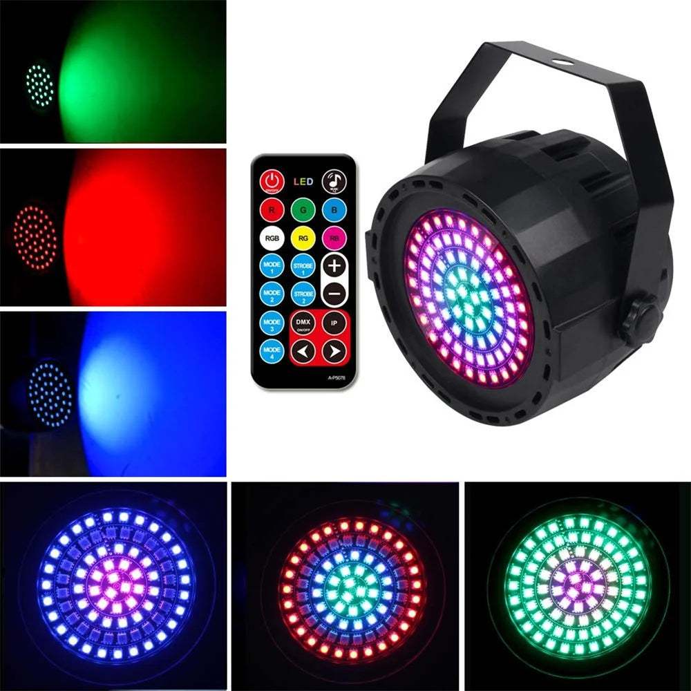12W 78 LED Par Lights for Stage RGB LED DMX Controlled Sound Activated Remote for Wedding, Party, KTV - US Plug - 1