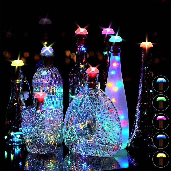 6Pcs/Set Outdoor Waterproof LED Solar Wine Bottle Copper-wire Fairy String Light - 1