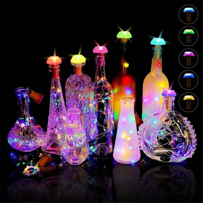6Pcs/Set Outdoor Waterproof LED Solar Wine Bottle Copper-wire Fairy String Light - 2