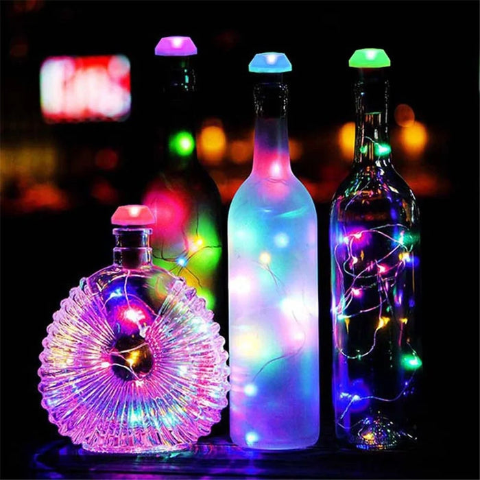 6Pcs/Set Outdoor Waterproof LED Solar Wine Bottle Copper-wire Fairy String Light - 4