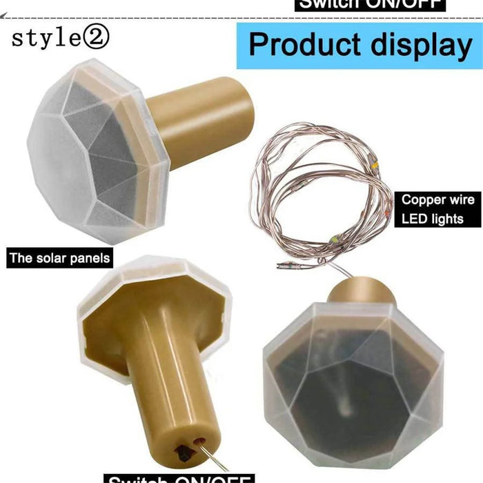 6Pcs/Set Outdoor Waterproof LED Solar Wine Bottle Copper-wire Fairy String Light - 5