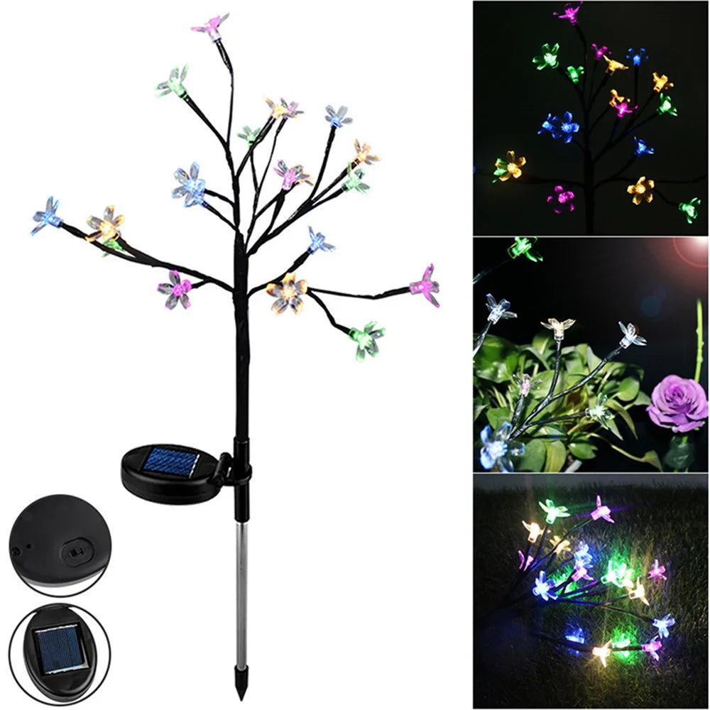 2Pcs Solar Cherry Flower 20-LED Light Outdoor Garden Yard Lawn Landscape Lamp - 1