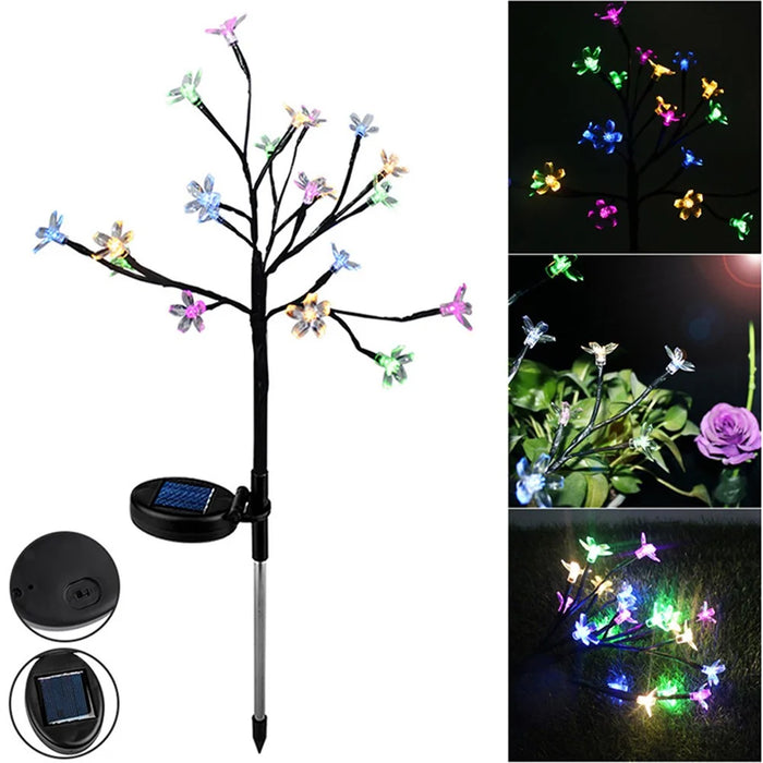 2Pcs Solar Cherry Flower 20-LED Light Outdoor Garden Yard Lawn Landscape Lamp - 1