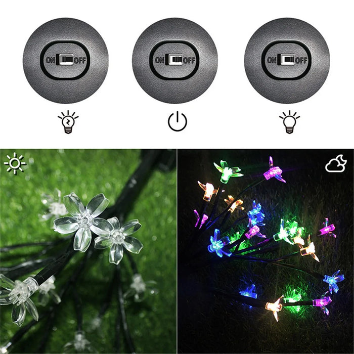 2Pcs Solar Cherry Flower 20-LED Light Outdoor Garden Yard Lawn Landscape Lamp - 3