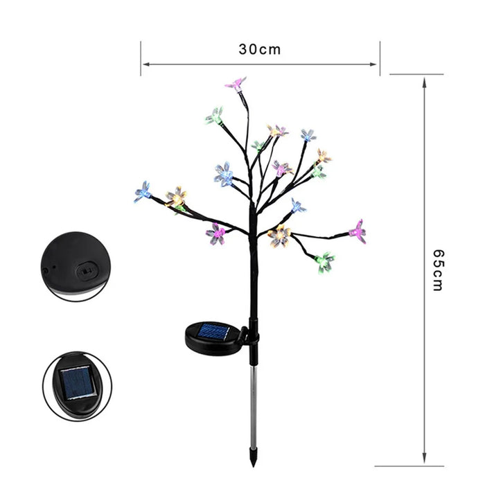 2Pcs Solar Cherry Flower 20-LED Light Outdoor Garden Yard Lawn Landscape Lamp - 5