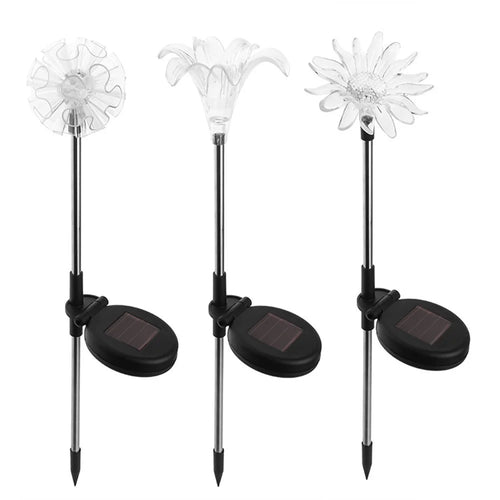 3Pcs LED Solar Power Dandelion Sunflower Stake Light Outdoor Garden Path Landscape Lamp - 1