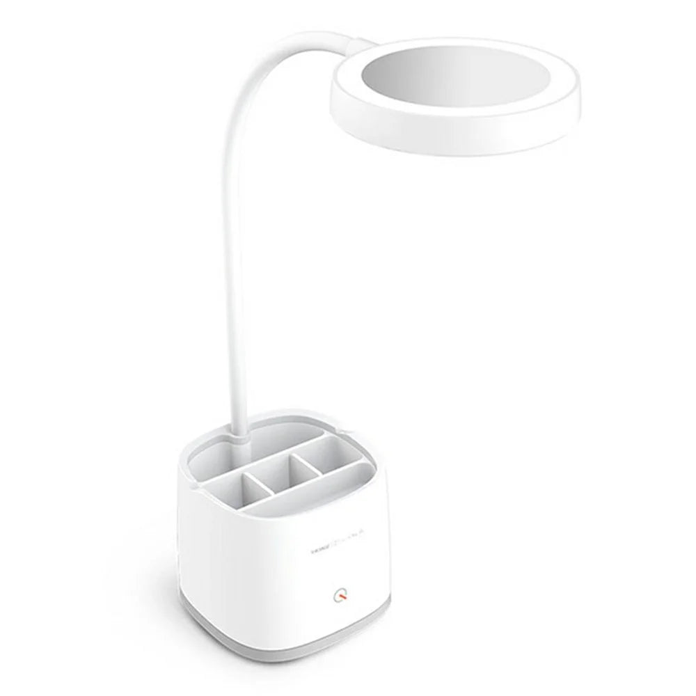 YAGE 3-in-1 Multi-functional Rechargable Makeup Mirror Pen Holder Desk Lamp - White - 1