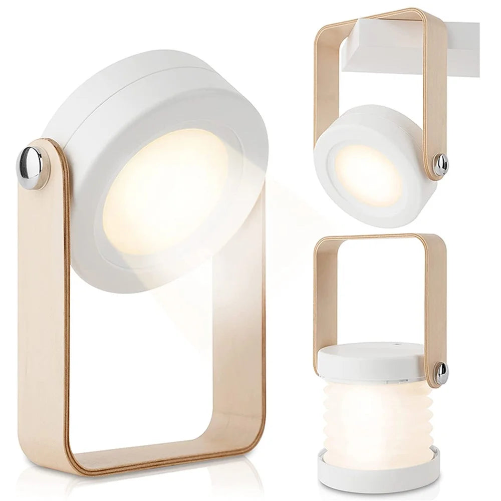 Creative LED Multifunction Camping Travel Lantern Portable Foldable LED Desk Lamp Dimmer Flashlight - White - 1