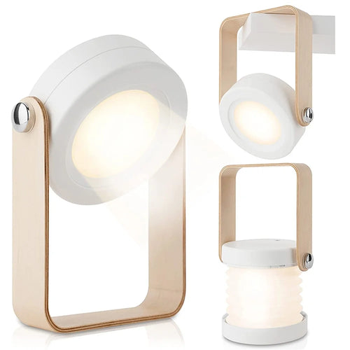 Creative LED Multifunction Camping Travel Lantern Portable Foldable LED Desk Lamp Dimmer Flashlight - White - 1