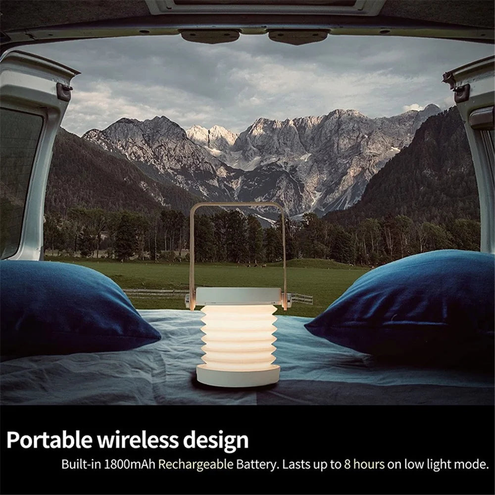 Creative LED Multifunction Camping Travel Lantern Portable Foldable LED Desk Lamp Dimmer Flashlight - White - 5