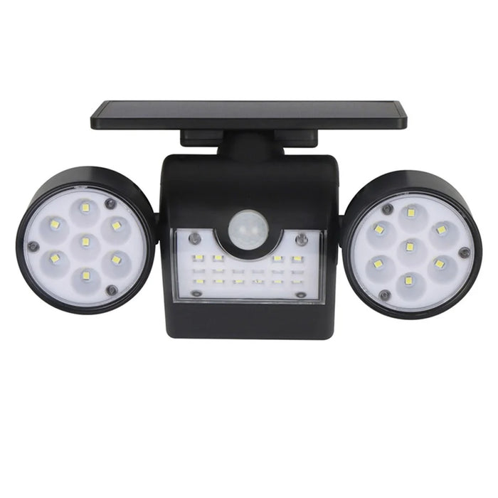 30-LED Solar Light Dual Head Solar Lamp PIR Motion Sensor Spotlight Waterproof Wall Outdoor Lights - White - 1