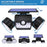 30-LED Solar Light Dual Head Solar Lamp PIR Motion Sensor Spotlight Waterproof Wall Outdoor Lights - White - 3