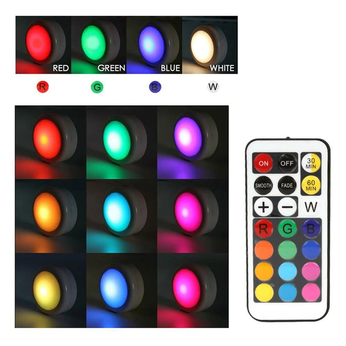 Wireless Led Light Puck RGB 12-color Changing Light Remote Control - 4