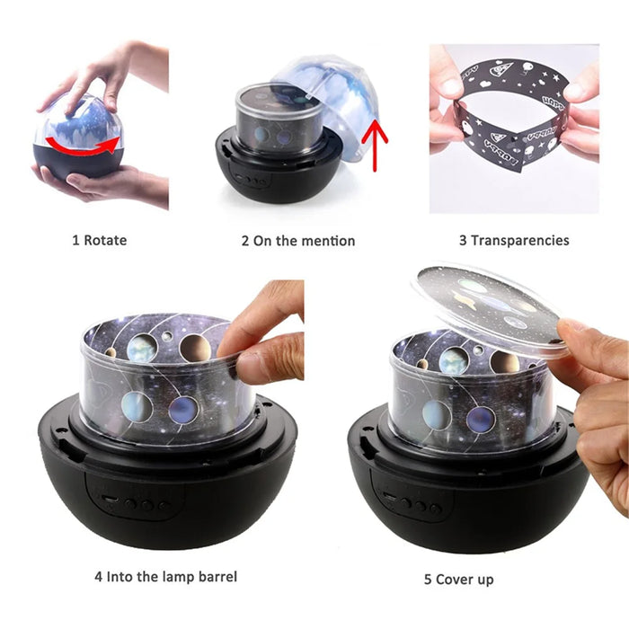 LED Night Light Colorful Starry Sky Planet Magic Star Moon Projector Universe LED Lamp Rotate Baby Nursery Light - 3