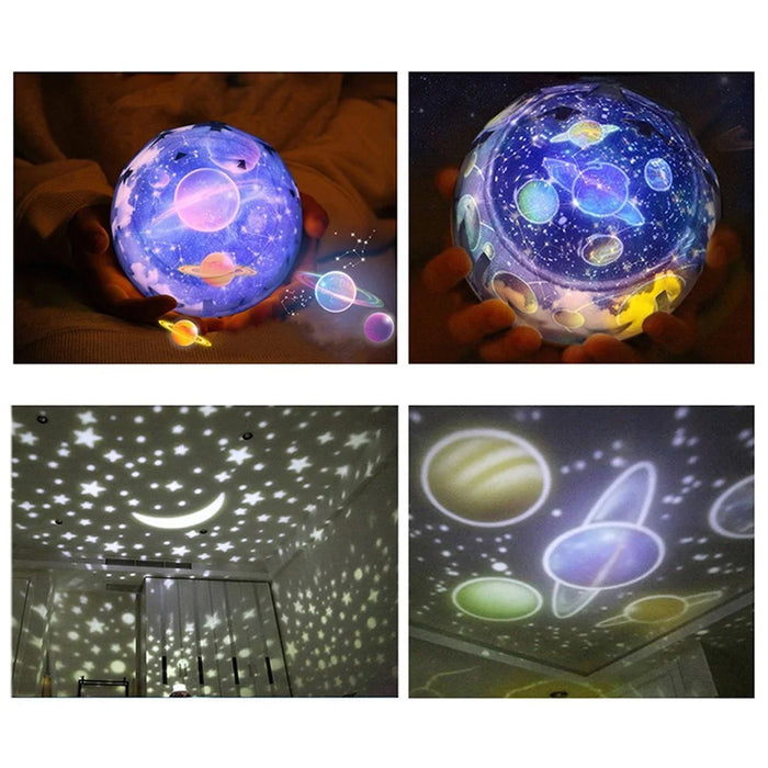 LED Night Light Colorful Starry Sky Planet Magic Star Moon Projector Universe LED Lamp Rotate Baby Nursery Light - 6