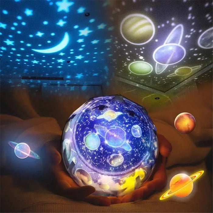 LED Night Light Colorful Starry Sky Planet Magic Star Moon Projector Universe LED Lamp Rotate Baby Nursery Light - 7