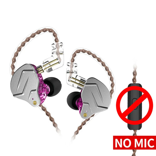 KZ-ZSN Pro In-ear Bass Metal Music Sport Earphone without Microphone (Standard Version) - Purple - 1
