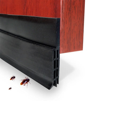 Under Door Draft Stopper Weatherstrip Seal Weather Stripping Door Bottom Seal Strip - Black - 1