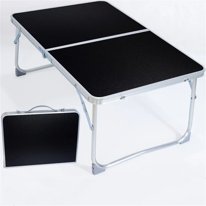 Foldable Laptop Table Breakfast Serving Bed Desk Lightweight Aluminum Alloy Outdoor Picnic Table - Black - 1