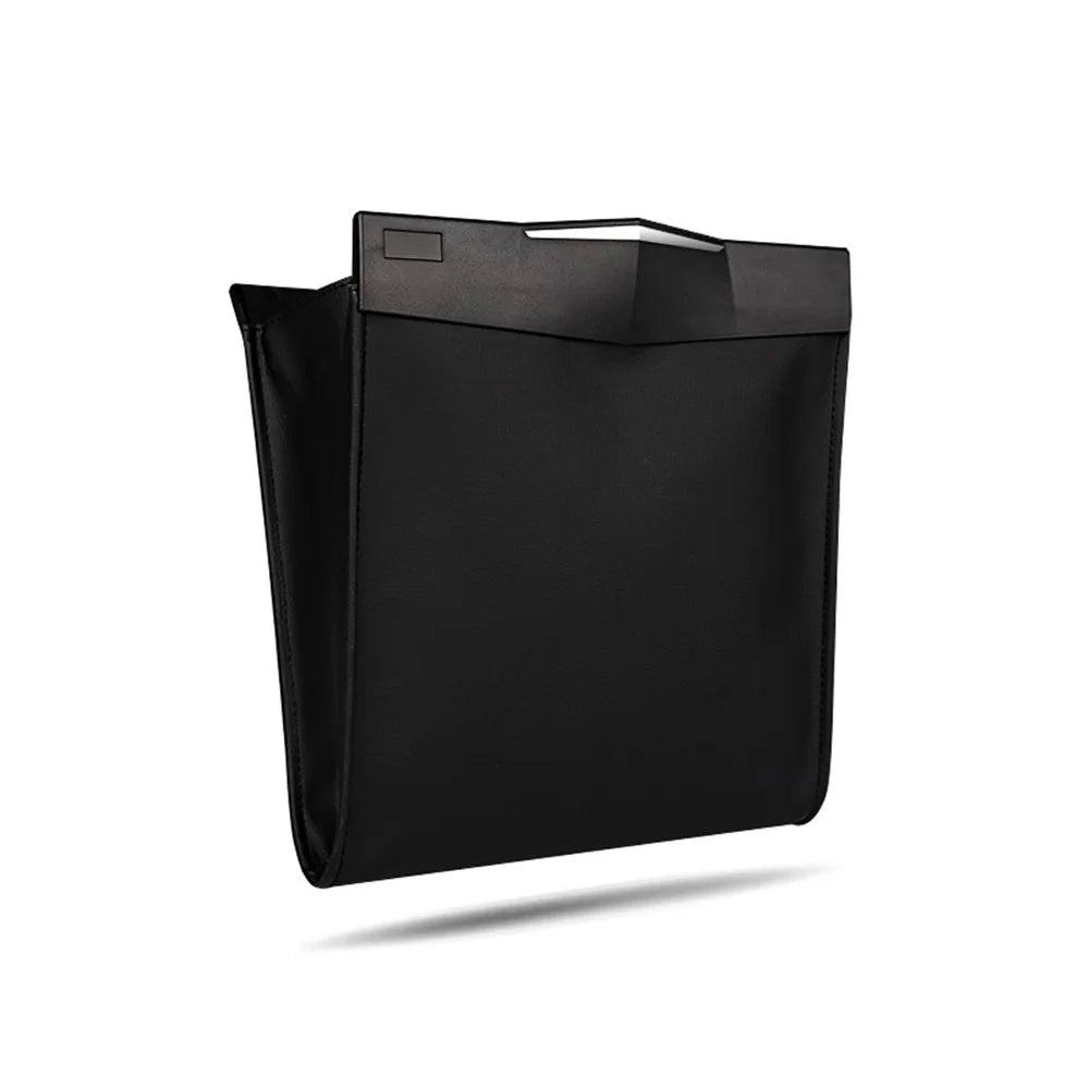 Foldable Car Hanging Seat Back Garbage Waste Bag Waterproof Organizer Storage Bag - Black - 5