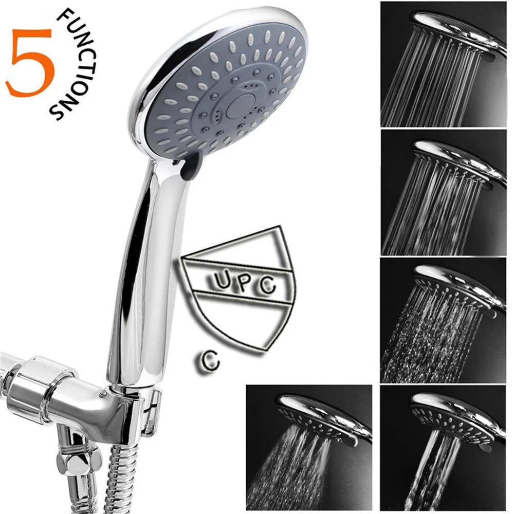 Bathroom 5 Way Multi-Function Water Saving Hand Held Shower Hose Shower Arm Set - 1