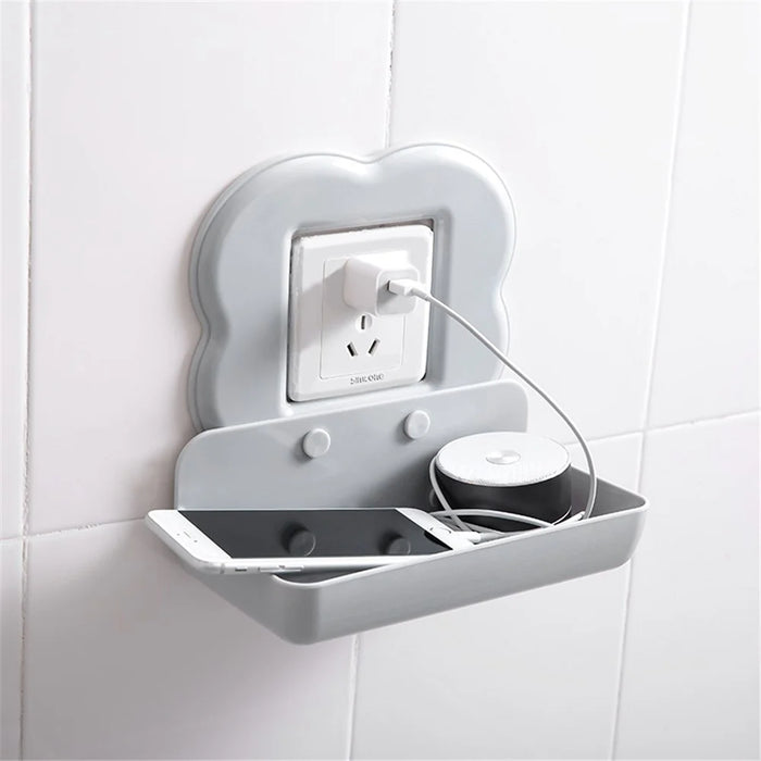 Bathroom Wall Mounted Shelf Storage Rack Door Switch Storage Box - 2