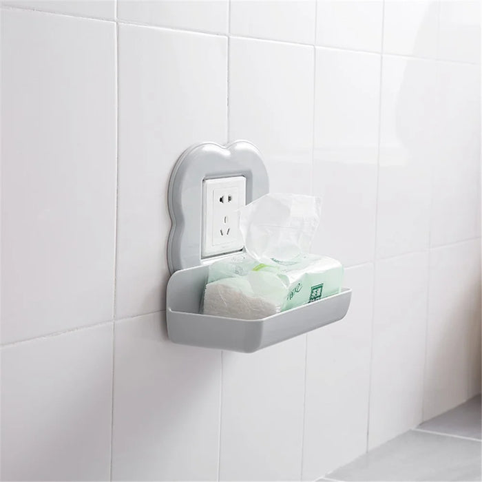 Bathroom Wall Mounted Shelf Storage Rack Door Switch Storage Box - 3