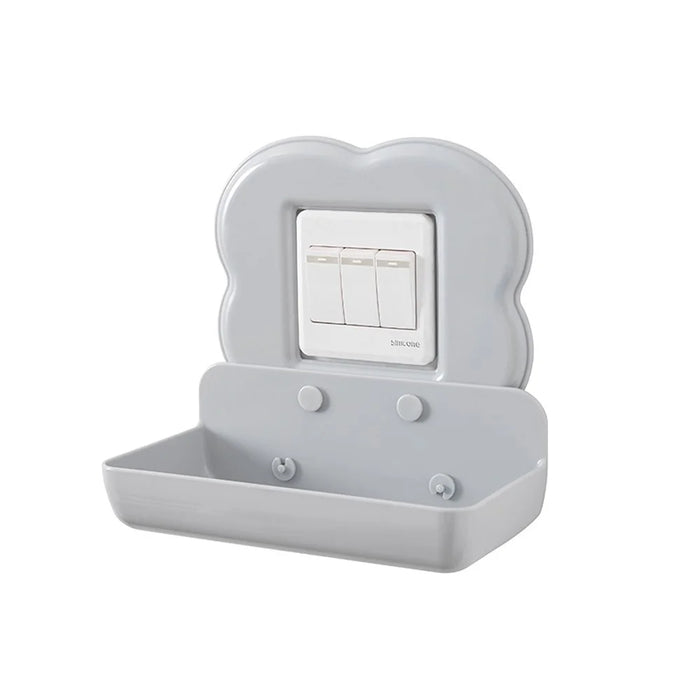 Bathroom Wall Mounted Shelf Storage Rack Door Switch Storage Box - 4