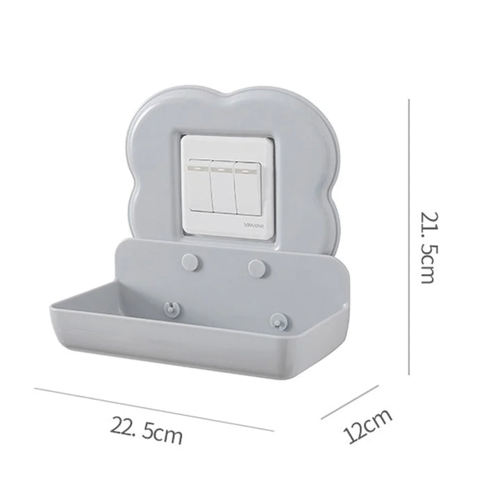 Bathroom Wall Mounted Shelf Storage Rack Door Switch Storage Box - 5
