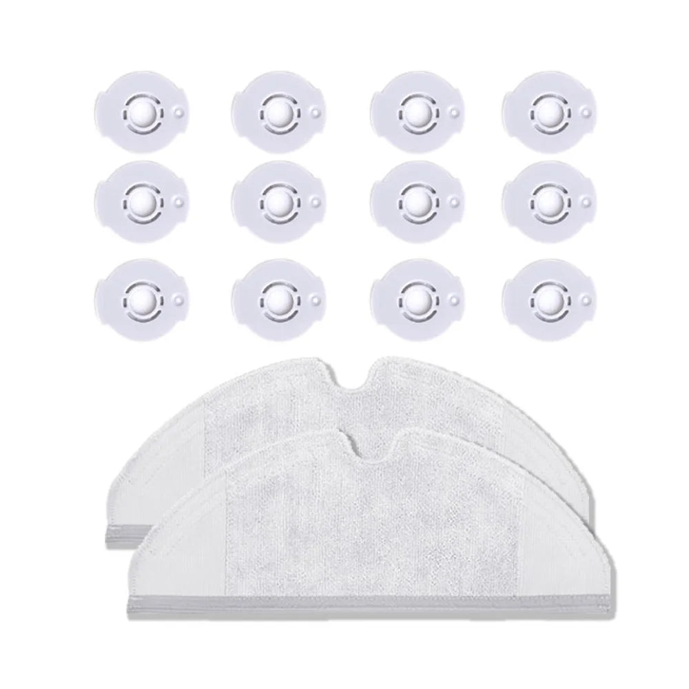 12 Water Tank Filters + 2 Mop Cloth Set for Xiaomi Mijia Xiaowa Roborock Vacuum Cleaner - 1
