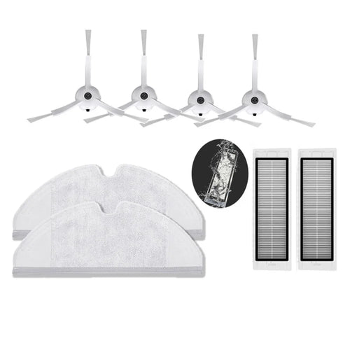 XM034 4xM004 Side Brushes+2xM001 Filters+2xM012 2nd Generation Cleaning Cloths Kit for Xiaomi Mijia Xiaowa Roborock Vacuum Cleaner - 1