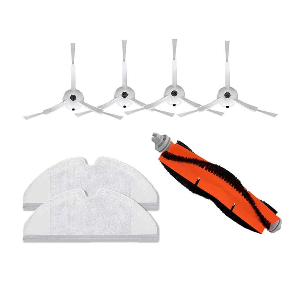 XM039 4xM004 Side Brushes+M023 Main Brush+2xM012 2nd Generation Cleaning Cloths Kit for Xiaomi Mijia Xiaowa Roborock Vacuum Cleaner - 1